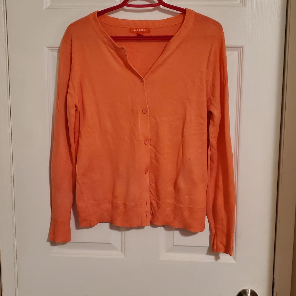 Joe Fresh Bright Peach Cardigan Sweater